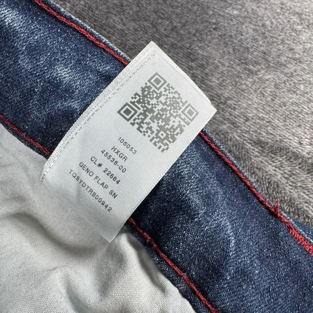 New‎ NWT True Religion Jeans Red Stitch 40x34 Geno Mens Flap Relaxed Slim Fit